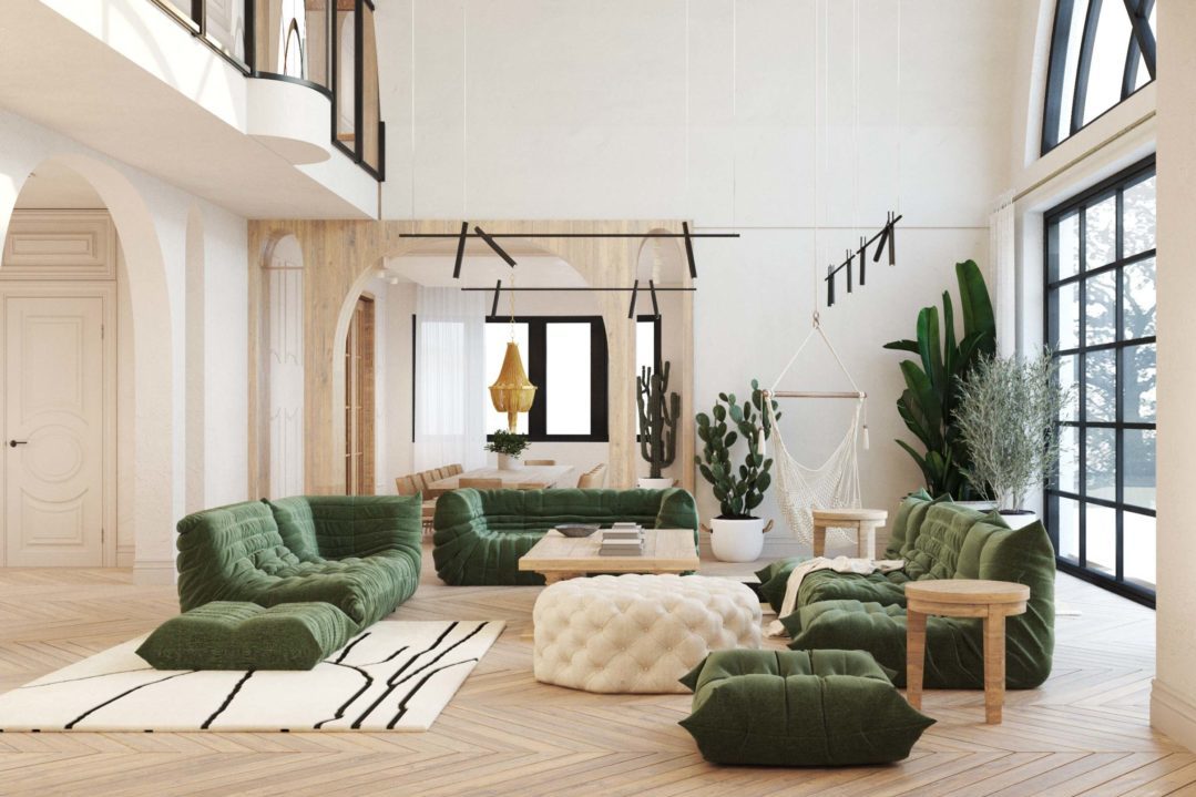 klasyczny salon z sofami togo - projektowanie wnętrz we wrocławiu